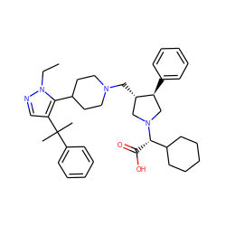 CCn1ncc(C(C)(C)c2ccccc2)c1C1CCN(C[C@H]2CN([C@@H](C(=O)O)C3CCCCC3)C[C@@H]2c2ccccc2)CC1 ZINC000028015167