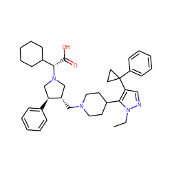 CCn1ncc(C2(c3ccccc3)CC2)c1C1CCN(C[C@H]2CN([C@@H](C(=O)O)C3CCCCC3)C[C@@H]2c2ccccc2)CC1 ZINC000028015771