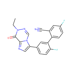 CCn1ncn2c(-c3ccc(F)c(-c4ccc(F)cc4C#N)c3)cnc2c1=O ZINC000028572074