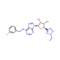 CCn1nnc([C@H]2O[C@@H](n3cnc4c(NCc5cccc(Cl)c5)ncnc43)[C@H](O)[C@@H]2O)n1 ZINC001772582473