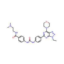 CCn1nnc2c(N3CCOCC3)nc(-c3ccc(NC(=O)Nc4ccc(C(=O)NCCN(C)C)cc4)cc3)nc21 ZINC000049746793