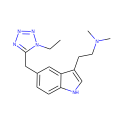 CCn1nnnc1Cc1ccc2[nH]cc(CCN(C)C)c2c1 ZINC000013741371