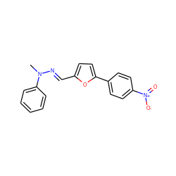 CN(/N=C/c1ccc(-c2ccc([N+](=O)[O-])cc2)o1)c1ccccc1 ZINC000004995980