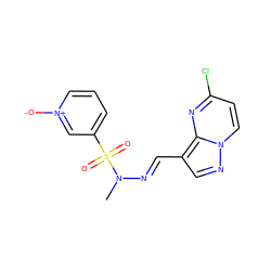 CN(/N=C/c1cnn2ccc(Cl)nc12)S(=O)(=O)c1ccc[n+]([O-])c1 ZINC000473114109