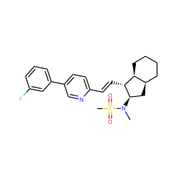 CN([C@@H]1C[C@@H]2CCCC[C@@H]2[C@H]1/C=C/c1ccc(-c2cccc(F)c2)cn1)S(C)(=O)=O ZINC000103247432