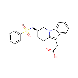 CN([C@@H]1CCc2c(CC(=O)O)c3ccccc3n2C1)S(=O)(=O)c1ccccc1 ZINC000066112257