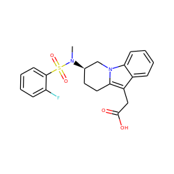 CN([C@@H]1CCc2c(CC(=O)O)c3ccccc3n2C1)S(=O)(=O)c1ccccc1F ZINC000066100211