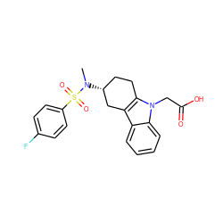 CN([C@@H]1CCc2c(c3ccccc3n2CC(=O)O)C1)S(=O)(=O)c1ccc(F)cc1 ZINC000013608926