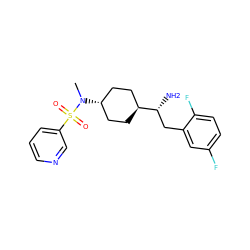 CN([C@H]1CC[C@H]([C@H](N)Cc2cc(F)ccc2F)CC1)S(=O)(=O)c1cccnc1 ZINC000261170510