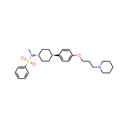 CN([C@H]1CC[C@H](c2ccc(OCCCN3CCCCC3)cc2)CC1)S(=O)(=O)c1ccccc1 ZINC000261179695