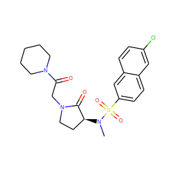 CN([C@H]1CCN(CC(=O)N2CCCCC2)C1=O)S(=O)(=O)c1ccc2cc(Cl)ccc2c1 ZINC000014950120