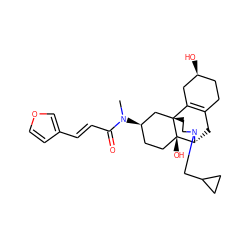 CN(C(=O)/C=C/c1ccoc1)[C@@H]1CC[C@@]2(O)[C@H]3CC4=C(C[C@@H](O)CC4)[C@@]2(CCN3CC2CC2)C1 ZINC000095563504