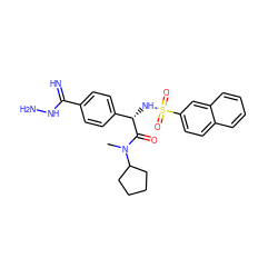 CN(C(=O)[C@@H](NS(=O)(=O)c1ccc2ccccc2c1)c1ccc(C(=N)NN)cc1)C1CCCC1 ZINC000027185146