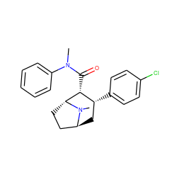 CN(C(=O)[C@@H]1[C@H](c2ccc(Cl)cc2)C[C@H]2CC[C@H]1N2C)c1ccccc1 ZINC000100728625