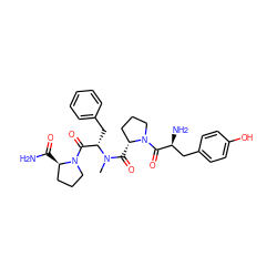 CN(C(=O)[C@@H]1CCCN1C(=O)[C@@H](N)Cc1ccc(O)cc1)[C@@H](Cc1ccccc1)C(=O)N1CCC[C@H]1C(N)=O ZINC000014953454