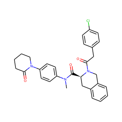 CN(C(=O)[C@@H]1Cc2ccccc2CN1C(=O)Cc1ccc(Cl)cc1)c1ccc(N2CCCCC2=O)cc1 ZINC000084714058