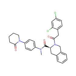 CN(C(=O)[C@@H]1Cc2ccccc2CN1C(=O)Cc1ccc(Cl)cc1Cl)c1ccc(N2CCCCC2=O)cc1 ZINC000084655357