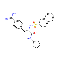 CN(C(=O)[C@H](Cc1ccc(C(=N)N)cc1)NS(=O)(=O)c1ccc2ccccc2c1)C1CCCC1 ZINC000013440093