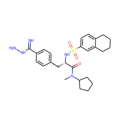 CN(C(=O)[C@H](Cc1ccc(C(=N)NN)cc1)NS(=O)(=O)c1ccc2c(c1)CCCC2)C1CCCC1 ZINC000026503842