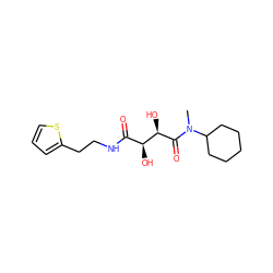 CN(C(=O)[C@H](O)[C@@H](O)C(=O)NCCc1cccs1)C1CCCCC1 ZINC000045355256