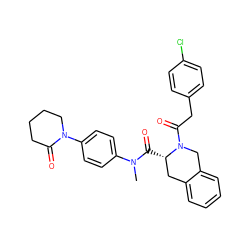 CN(C(=O)[C@H]1Cc2ccccc2CN1C(=O)Cc1ccc(Cl)cc1)c1ccc(N2CCCCC2=O)cc1 ZINC000084722851