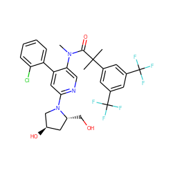 CN(C(=O)C(C)(C)c1cc(C(F)(F)F)cc(C(F)(F)F)c1)c1cnc(N2C[C@H](O)C[C@H]2CO)cc1-c1ccccc1Cl ZINC000049777139