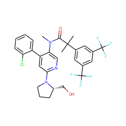 CN(C(=O)C(C)(C)c1cc(C(F)(F)F)cc(C(F)(F)F)c1)c1cnc(N2CCC[C@H]2CO)cc1-c1ccccc1Cl ZINC000049777263