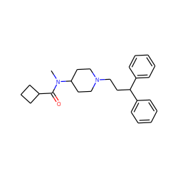 CN(C(=O)C1CCC1)C1CCN(CCC(c2ccccc2)c2ccccc2)CC1 ZINC000028357065