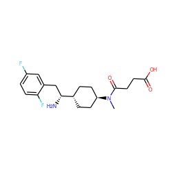 CN(C(=O)CCC(=O)O)[C@H]1CC[C@H]([C@H](N)Cc2cc(F)ccc2F)CC1 ZINC000254016563