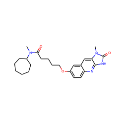 CN(C(=O)CCCCOc1ccc2nc3[nH]c(=O)n(C)c3cc2c1)C1CCCCCC1 ZINC000001548561