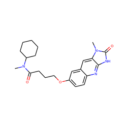 CN(C(=O)CCCOc1ccc2nc3[nH]c(=O)n(C)c3cc2c1)C1CCCCC1 ZINC000013725620