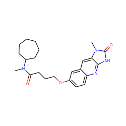 CN(C(=O)CCCOc1ccc2nc3[nH]c(=O)n(C)c3cc2c1)C1CCCCCC1 ZINC000001548558