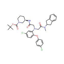 CN(C(=O)CN(CC(=O)N[C@@H]1CCCN(C(=O)OC(C)(C)C)C1)c1cc(Cl)ccc1Oc1ccc(Cl)cc1)C1Cc2ccccc2C1 ZINC000473083231