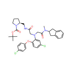 CN(C(=O)CN(CC(=O)NC[C@@H]1CCCN1C(=O)OC(C)(C)C)c1cc(Cl)ccc1Oc1ccc(Cl)cc1)C1Cc2ccccc2C1 ZINC000473091467