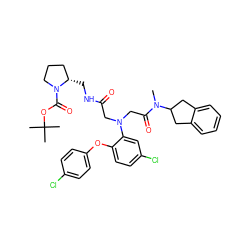 CN(C(=O)CN(CC(=O)NC[C@H]1CCCN1C(=O)OC(C)(C)C)c1cc(Cl)ccc1Oc1ccc(Cl)cc1)C1Cc2ccccc2C1 ZINC000473091466