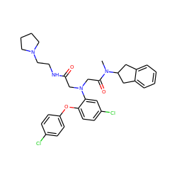 CN(C(=O)CN(CC(=O)NCCN1CCCC1)c1cc(Cl)ccc1Oc1ccc(Cl)cc1)C1Cc2ccccc2C1 ZINC000299832099