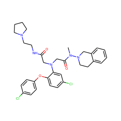 CN(C(=O)CN(CC(=O)NCCN1CCCC1)c1cc(Cl)ccc1Oc1ccc(Cl)cc1)N1CCc2ccccc2C1 ZINC000299830669