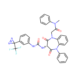 CN(C(=O)CN1C(=O)[C@@H](NC(=O)Nc2cccc(C3(C(F)(F)F)N=N3)c2)C(=O)N(c2ccccc2)c2ccccc21)c1ccccc1 ZINC000150600154