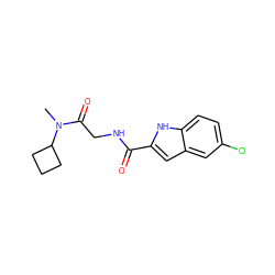 CN(C(=O)CNC(=O)c1cc2cc(Cl)ccc2[nH]1)C1CCC1 ZINC000028128659