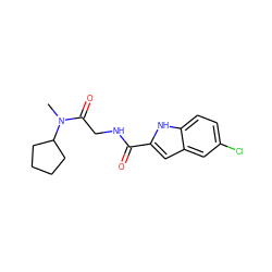 CN(C(=O)CNC(=O)c1cc2cc(Cl)ccc2[nH]1)C1CCCC1 ZINC000028124812