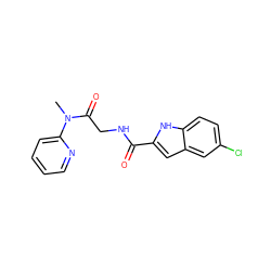 CN(C(=O)CNC(=O)c1cc2cc(Cl)ccc2[nH]1)c1ccccn1 ZINC000028136825