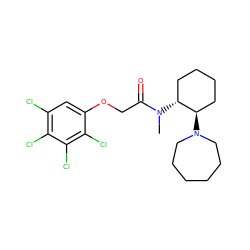 CN(C(=O)COc1cc(Cl)c(Cl)c(Cl)c1Cl)[C@@H]1CCCC[C@H]1N1CCCCCC1 ZINC000027899648