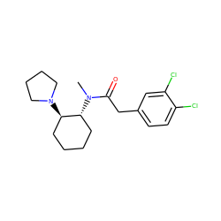 CN(C(=O)Cc1ccc(Cl)c(Cl)c1)[C@@H]1CCCC[C@H]1N1CCCC1 ZINC000000643032