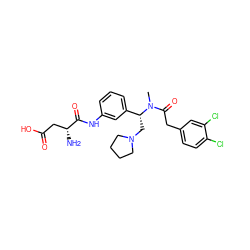 CN(C(=O)Cc1ccc(Cl)c(Cl)c1)[C@H](CN1CCCC1)c1cccc(NC(=O)[C@H](N)CC(=O)O)c1 ZINC000003952259