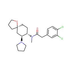 CN(C(=O)Cc1ccc(Cl)c(Cl)c1)[C@H]1CC[C@@]2(CCCO2)C[C@@H]1N1CCCC1 ZINC000002530707