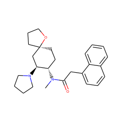 CN(C(=O)Cc1cccc2ccccc12)[C@H]1CC[C@@]2(CCCO2)C[C@@H]1N1CCCC1 ZINC000013860896