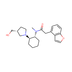 CN(C(=O)Cc1cccc2occc12)[C@@H]1CCCC[C@H]1N1CC[C@@H](CO)C1 ZINC000029394159