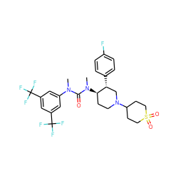 CN(C(=O)N(C)[C@@H]1CCN(C2CCS(=O)(=O)CC2)C[C@H]1c1ccc(F)cc1)c1cc(C(F)(F)F)cc(C(F)(F)F)c1 ZINC000096177823