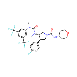 CN(C(=O)N(C)[C@@H]1CN(C(=O)NC2CCOCC2)C[C@H]1c1ccc(F)cc1)c1cc(C(F)(F)F)cc(C(F)(F)F)c1 ZINC000096177829