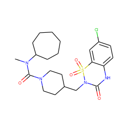 CN(C(=O)N1CCC(CN2C(=O)Nc3ccc(Cl)cc3S2(=O)=O)CC1)C1CCCCCC1 ZINC000084586884